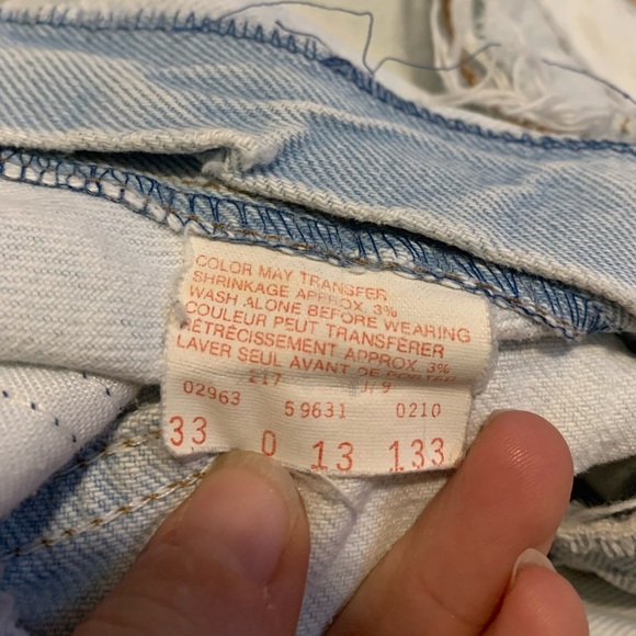 Vintage 1989 Levi's 631 Light Wash Distressed Jeans Orange Tag - Picture 6 of 7